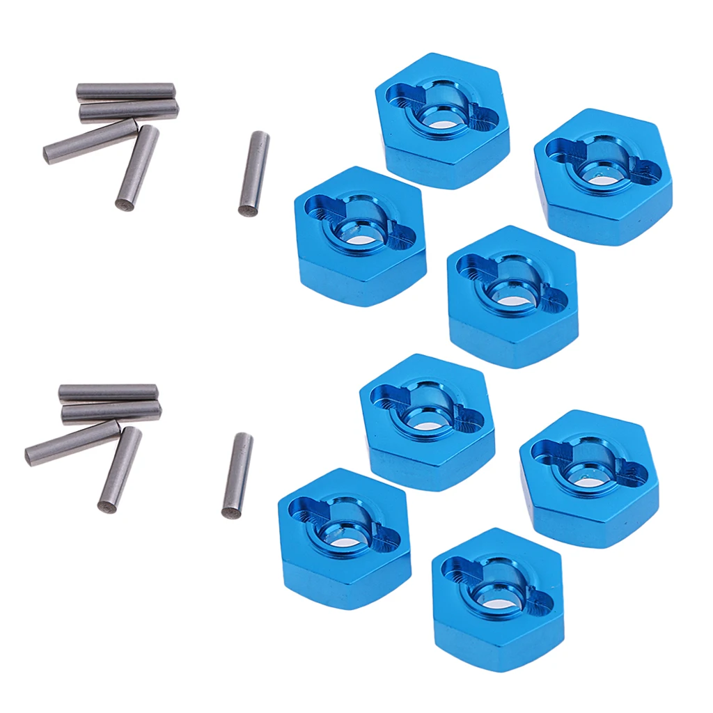 8pack Aluminum Wheel Hex Drive Hub 12mm Hexagon Nut For HSP 1:10 RC Model Cars