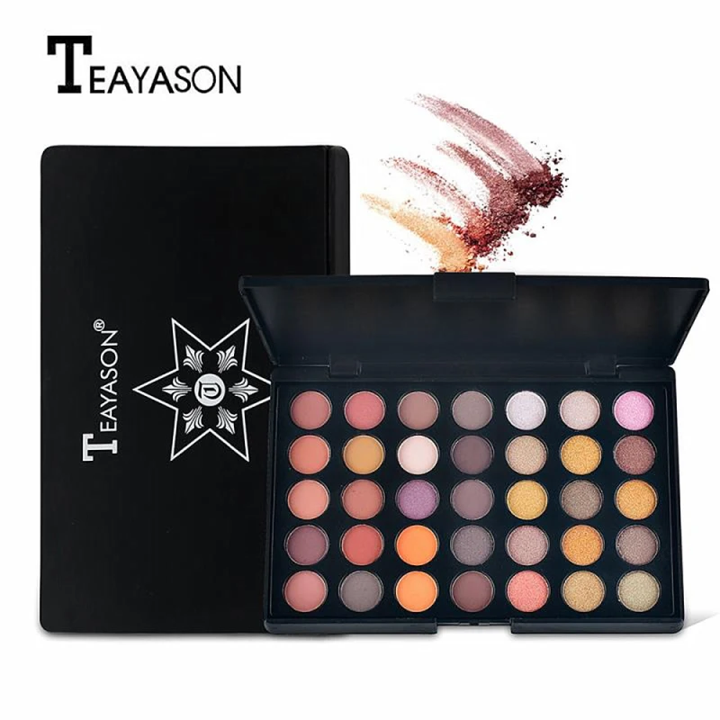 TEAYASON Pearl 35 оттенков Косметика Палитра алмазные тени для век порошок Пигмент Блеск