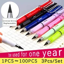 Crayon d'écriture illimité sans encre, nouveauté éternelle stylo Art croquis peinture outils cadeau enfant fournitures scolaires papeterie 3 pièces/lot