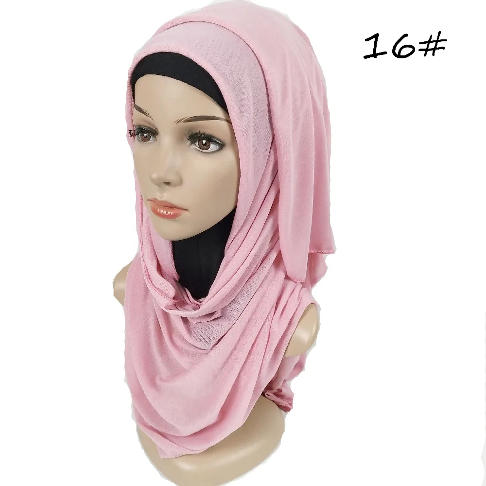 31 цвет 10 шт./лот высокое качество Джерси-шарф хлопок обычная эластичность шали Макси хиджаб длинный мусульманский головной убор длинные шарфы/шарф