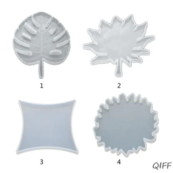 

DIY Coaster Carfts Epoxy Mold UV Resin Crystal Round Maple Leaf Silicone Molds
