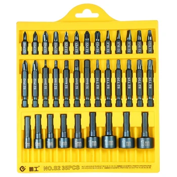 

New Penggong Key Sets Electric Screwdriver 35Pcs 25Mm / 50Mm Slotted Phillip Torx Hex Bits Sockets Set Drive Repair Tools Kit