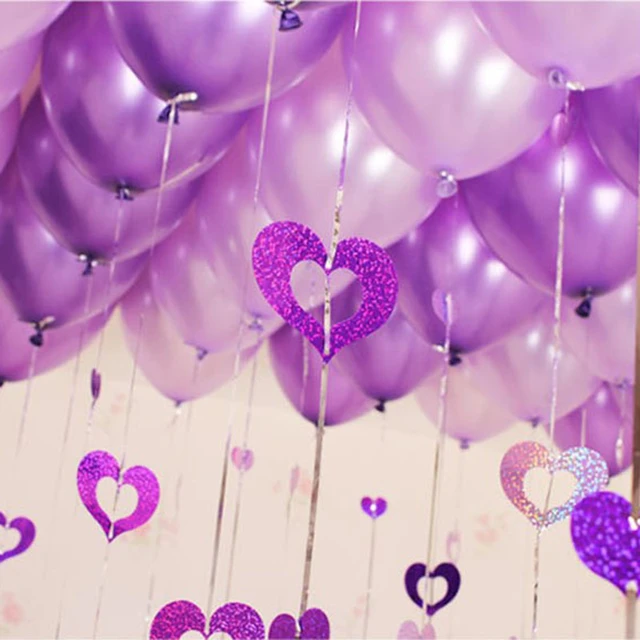 Purple Party Decorations Birthday  Birthday Balloons Purple Heart -  100pcs/lot Heart - Aliexpress