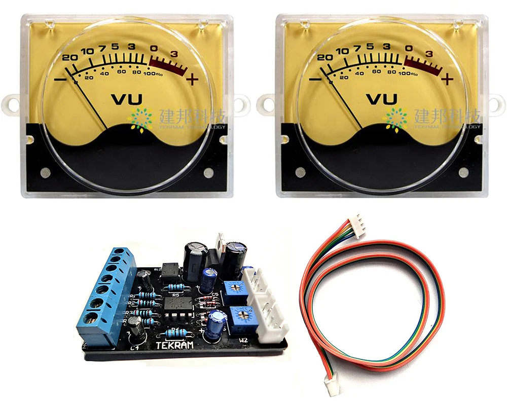 2pcs P-55SI VU Meter + 1pcs Driver Board High Precision Head DB meter Amplifier Audio Panel Level Meter with Backlight