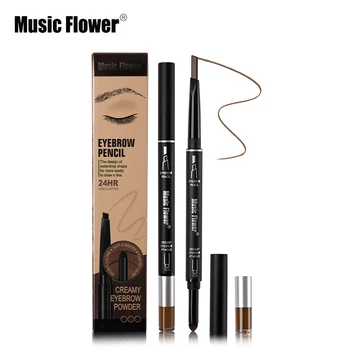 

3 Color Music Flower Brand Makeup 2 In 1Automatic Eyebrow Pencil+eyebrow Powder Set Natural Creamy Eye Brow Pen 24H Long-lasting