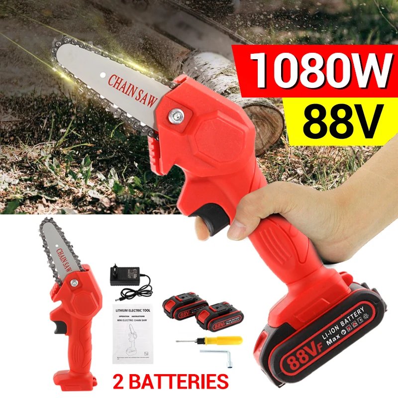 Mini Rechargeable Cordless Electric Cutting Saw Chainsaw Battery Wood Cutter  Saw