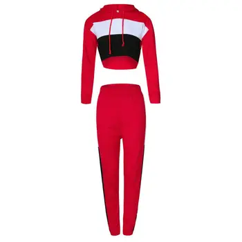

Pullover And Elastic Autumn Waist Pants Set Ladies Loose Sets 2Pcs Women Casual Hooded Hoodies Sweatshirt