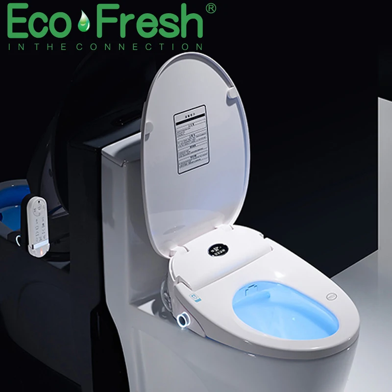 Nu wasserette theorie Ecofresh Wc Auto Spa Slimme Toiletbril Smart Knop Lcd scherm Toilet Seat  Cover Elektronische Bidet Toilet Seat O vorm Bidet|WC-zitting| - AliExpress