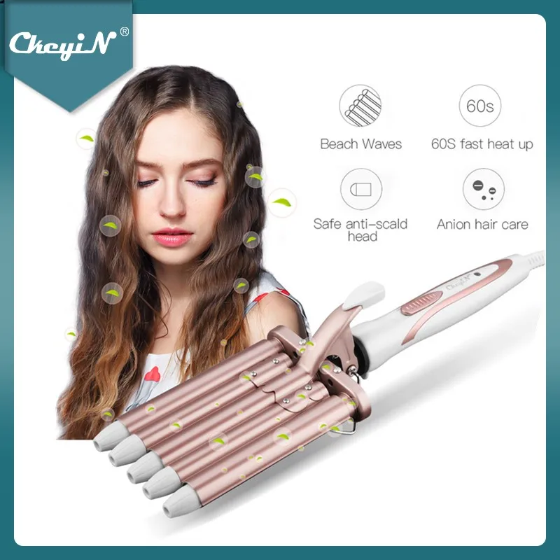 Hair-Curler Waver Barrels Iron-Wand Styling-Tools Ceramic Professional Fast-Heating Ckeyin-5