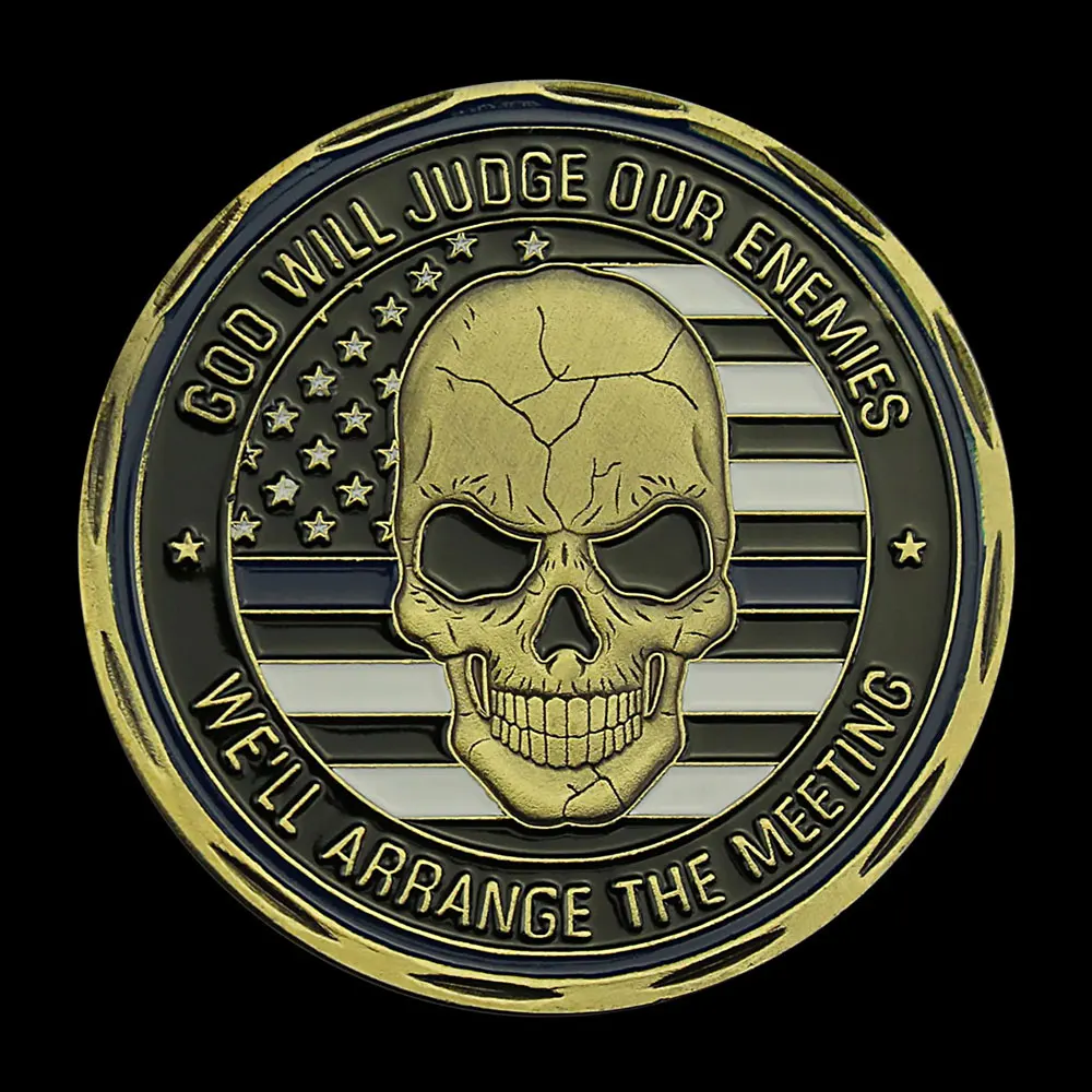 Law Enforcement Challenge Coin Thin Blue Line Police Officer Prayer Coin