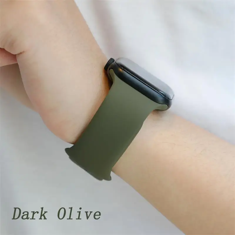 Ремешок для apple watch 5 4 ремешок 44 мм iwatch ремешок 42 мм correa 38 мм 40 мм спортивный силиконовый браслет ремешок для часов 4 3 2 - Цвет ремешка: Dark Olive