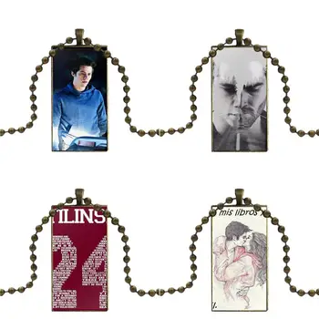 

Stiles Stilinski Bronze Color Glass Cabochon With Rectangle Shaped Pendant Choker Necklace For Women Children