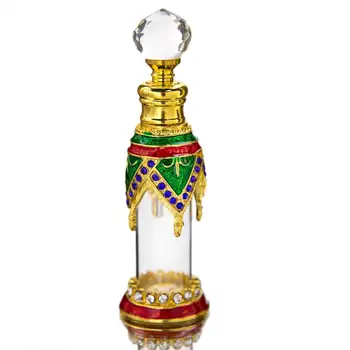 

H&D 13ML Arabic Style Glass Perfume Bottle Refillable Empty Essential Oil Bottle Middle East Wedding Decoration Collectible Gift