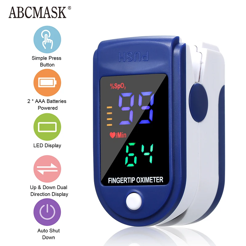 Пульсоксиметр на палец светодиодный SPO2 PR PI RR |