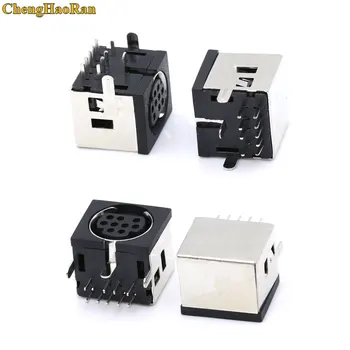 

ChengHaoRan 1pcs MD Housing Female DIN 9 Mini Pin S-video Adapter Socket Mini DIN Port Connector MDC-9-02