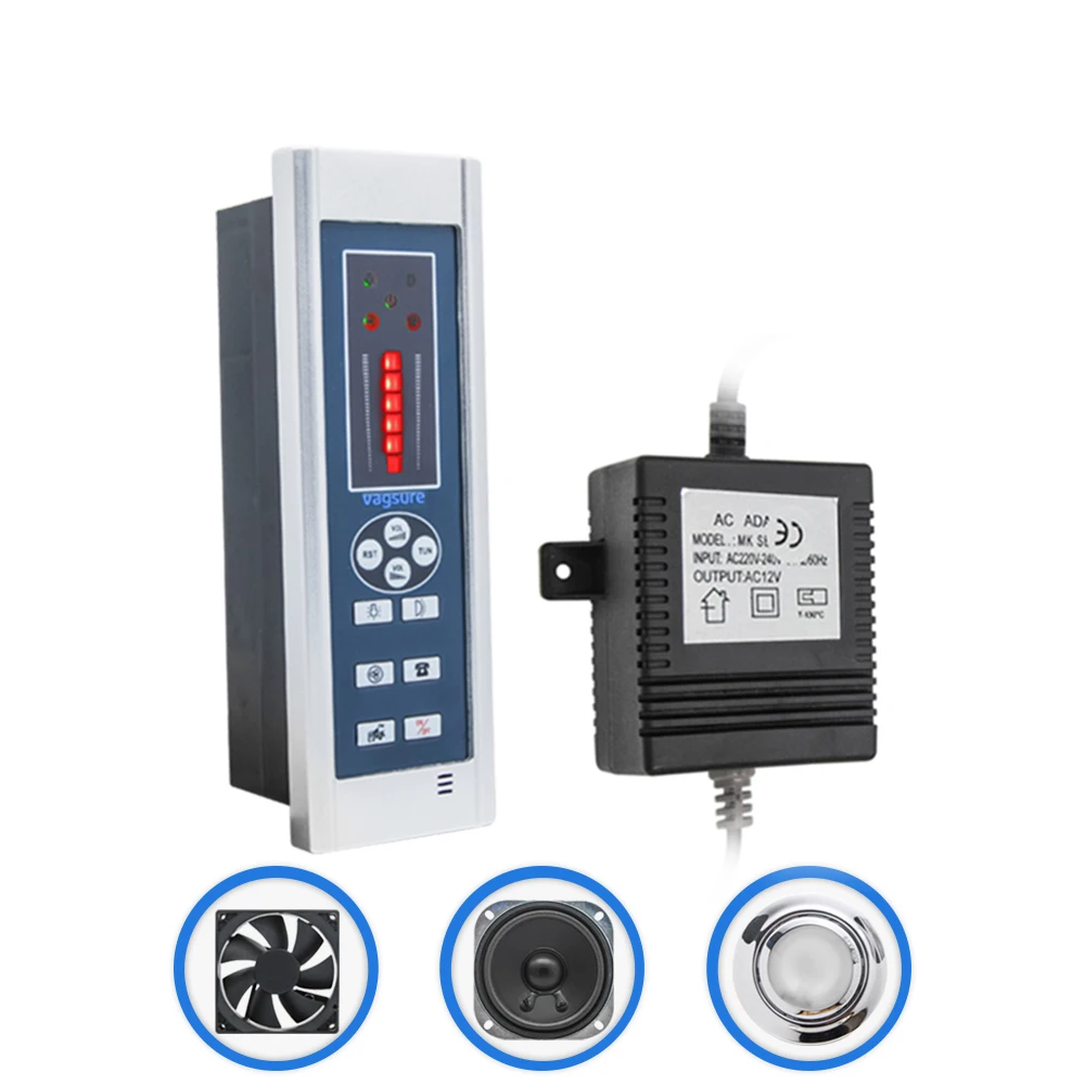 

1 set AC 12V Rectangle CE FM Radio Shower Controller Kit for Shower Room with Panel/Vent Fan/Light/Speaker/Transformer Accessory