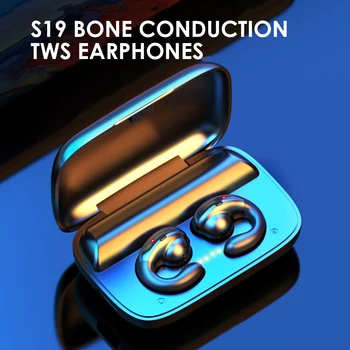 

TWS Earphones Bone Conduction Headset Mini Bluetooth 5.0 Wireless Earpieces Built-in Mic with PCC Charging Box for Sports GYM