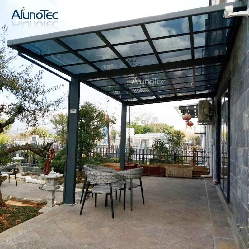 Aluminum Carport Waterproof PC Roof for Car Parking Cover 6m length x 3m width x 3m height
