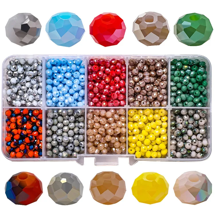 1000 Teile/schachtel Kristall Rondelle 4mm Österreichischen Glas Runde Lose Spacer Perlen DIY Herstellung Charms Schmuck Zubehör Handarbeiten – Detail 4