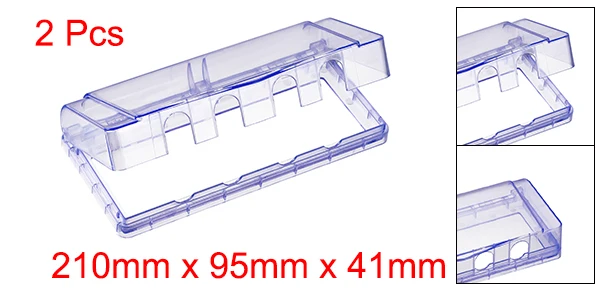 Blue 2Pcs Uxcell 1/2/3 шт. всепогодный крышка розетки в-Применение штепсельной вилки протектор Крытый Применение s 210x95x41 мм белый/прозрачный/темно-желтый/золотой/синий - Цвет: Blue 2Pcs