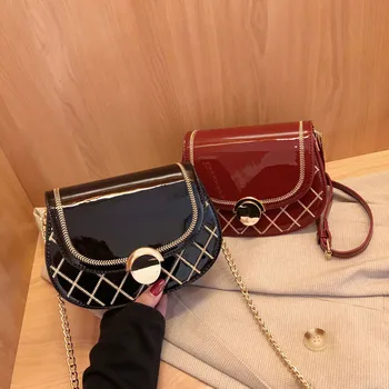 

Bag For Women Brand Original Design Saddle Bag Fashion Rhombic Embroidery Thread Chain Messenger Bag