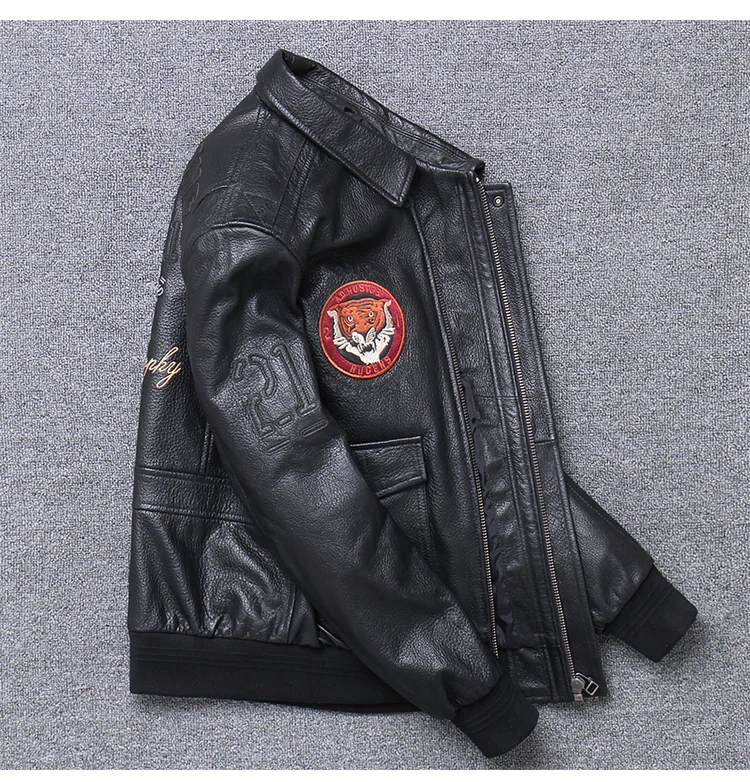 New Male Calf Skin Large Size Jacket Brand Casual Autumn Spring Thin Genuine Leather Coat Designer Vintage Luxury Jacket