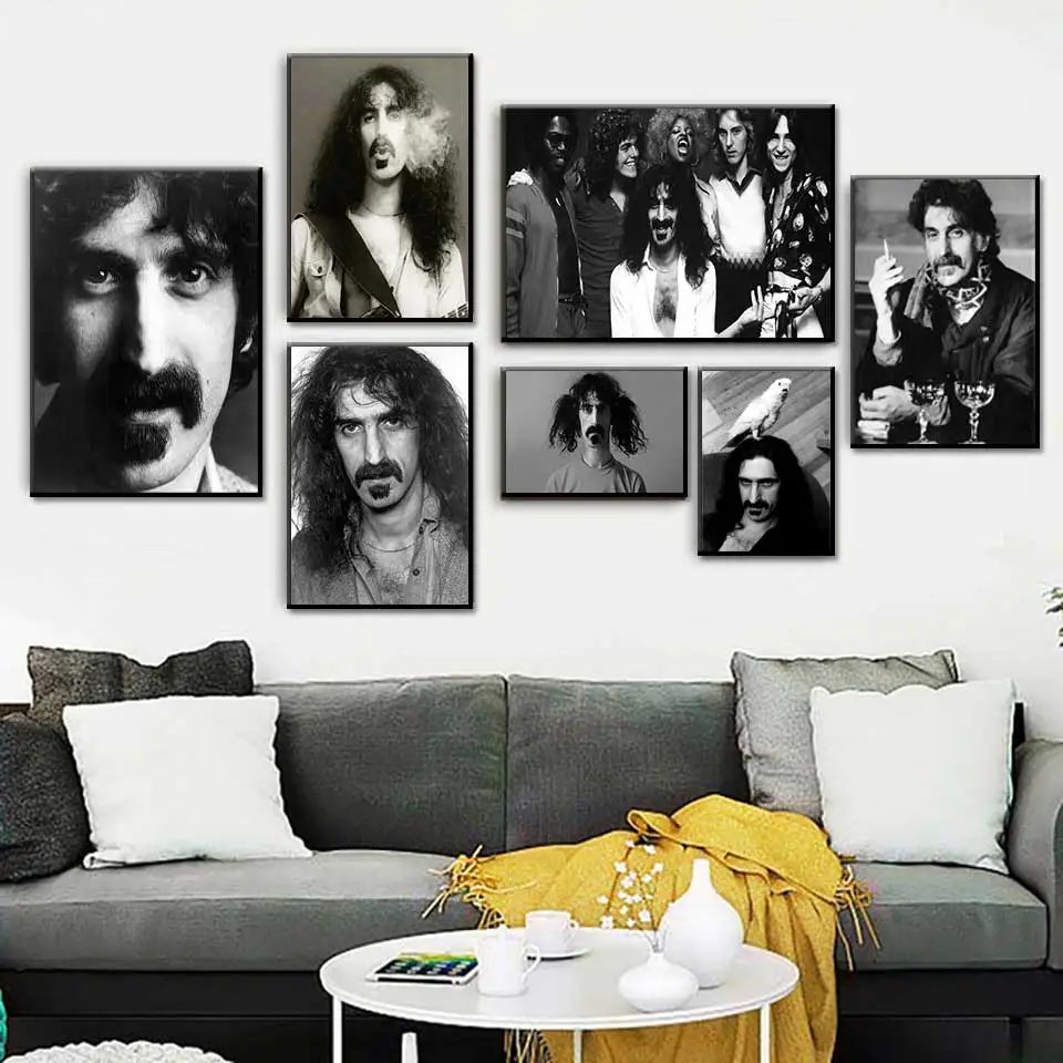 Плакат Frank Zappa принт рок-музыка легенды ВИНТАЖНАЯ фотография певицы черные белые