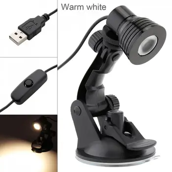 

3W USB Warm Light Dimmable 4Gear Table Lamp Flexible Desk Suction Cup Lamp Bedroom Living Room Light Lamp for Study Reading Work