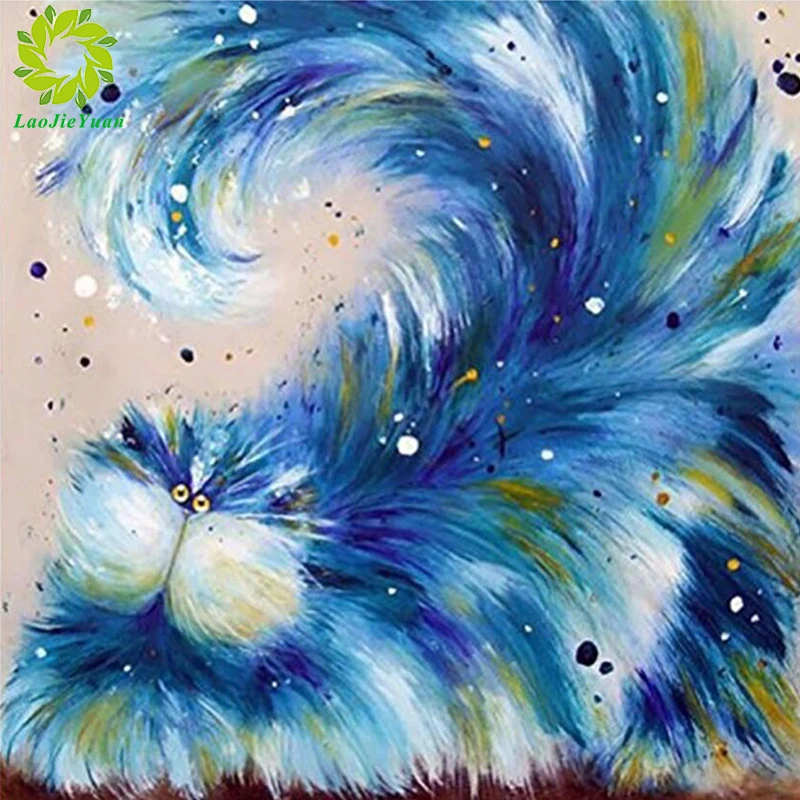 

Diamond painting Colorful Cat Full Square/Round Drill Wall Decor Animals Resin Embroidery Craft Cross stitch