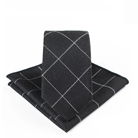 Классический 6 см тонкий хлопковый Карманный квадратный галстук набор красный синий цветочный клетчатый платок галстук для мужчин Свадебная вечеринка для худой шеи галстуки - Цвет: A17