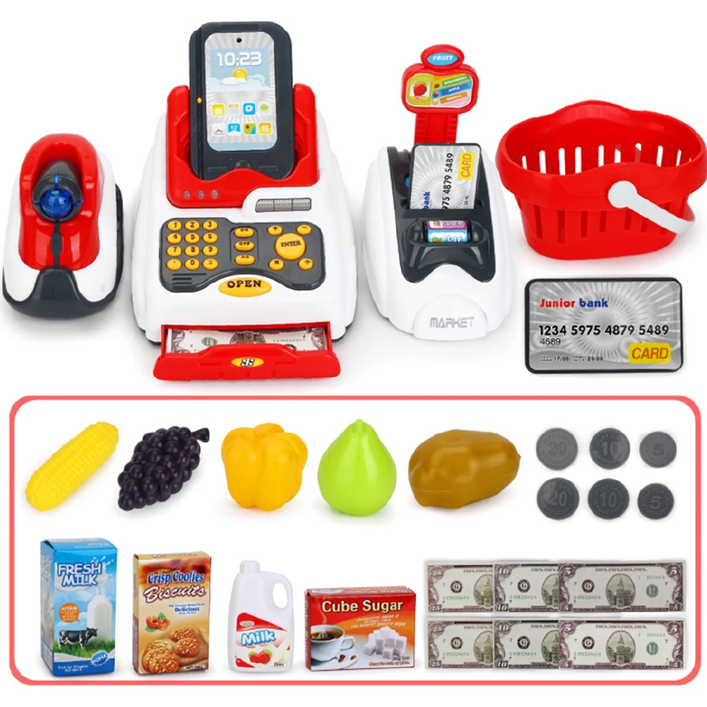 

Role Kids Miniature Pretend Play Simulated Model Funny Cashier Supermarket Children Cash Register Toy Learning Educational Gift