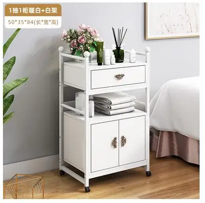 Beauty salon multi-functional cart barber shop special mobile instrument storage rack nail tool car white