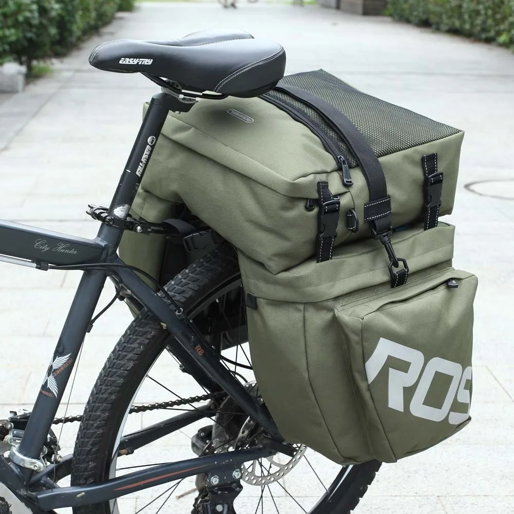ROSWHEEL 3 in 1 Multifunction Road MTB Mountain Bike Bag Bicycle Pannier Rear Seat Trunk Bag