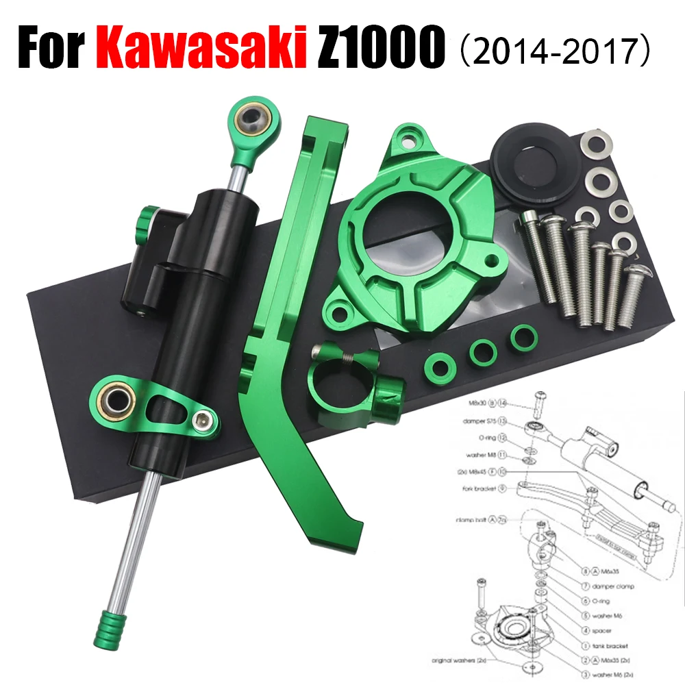 Moto Z1000 2014-2017 Ammortizzatore Di Sterzo Stabilizzare Staffa Di Montaggio Per Kawasaki Z1000 2014 2015 2016 2017