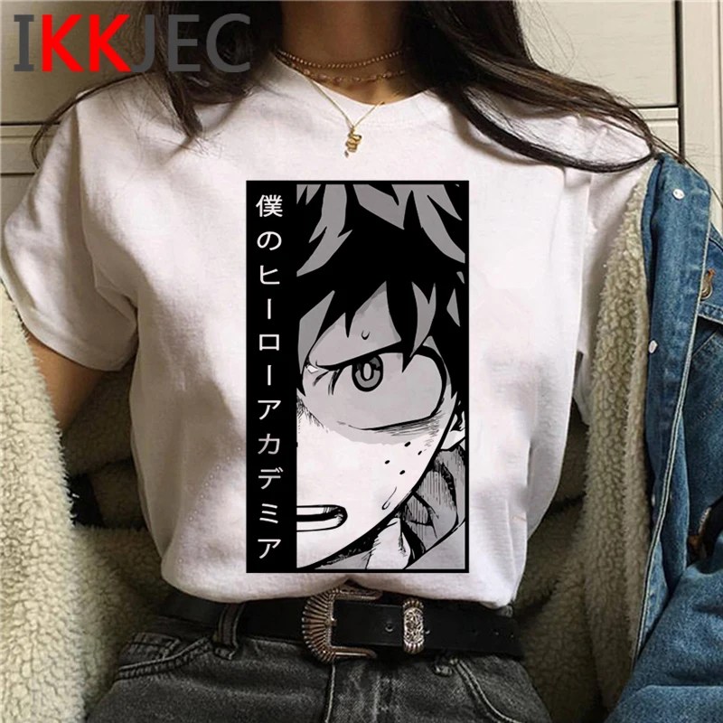 My Hero Academia Bakugou Todoroki Boku No Hero Bnha women grunge aesthetic harajuku kawaii plus size t-shirt summer top ulzzang couple t shirt