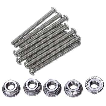 

10x Stainless Steel Button Head Screw, Hex Socket Bolts Type:M6 / 6mm & 25 Pcs Serrated Flange Metric Hex Lock Nuts M6