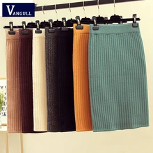 Vangull свитер юбки для женщин корейская мода элегантный женский вязаный свитер юбки весна осень новая шерстяная облегающая прямая юбка