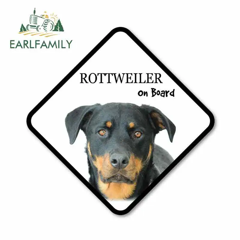 

EARLFAMILY 13cm x 13cm for Dog ROTTWEILER on Board Funny Car Stickers RV VAN DIY Fine Decal Waterproof Anime Vinyl JDM Graphics