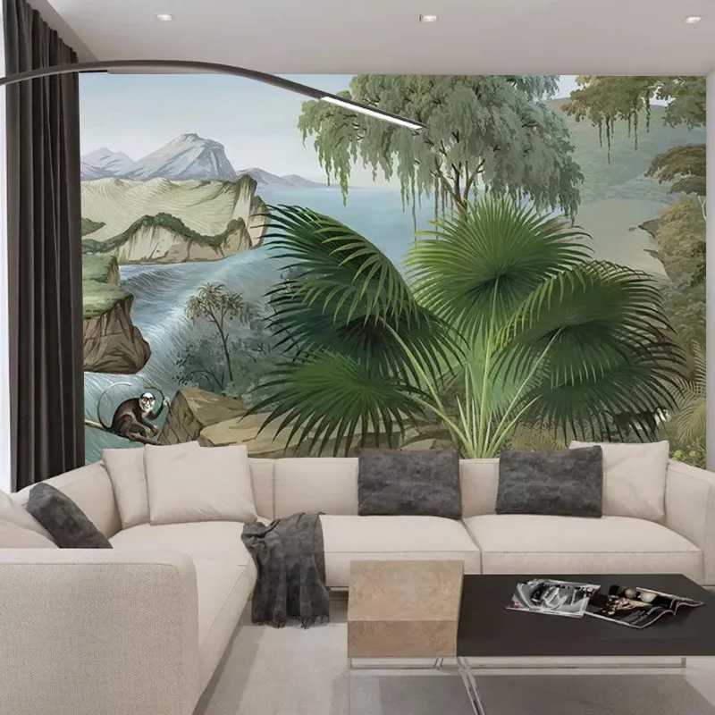 

Subtropical Plant Wallpaper Bedroom Living Room Wall Wallpaper Green Theme Restaurant Creative Large Mural