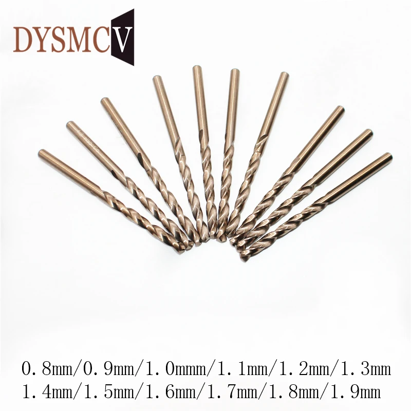 5 шт. 0,8 0,9 1 1,1 1,2 1,3 1,4 1,5 1,6 1,7 1,8 1,9 мм HSS-CO M35 кобальта Сталь цилиндрическим хвостовиком сверло биты для Нержавеющая сталь