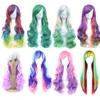 Soowee 70cm Long Curly Synthetic Hair Women's Wig Hairpiece Blue Yellow Pink Rainbow Party False Hair Cosplay Wigs for Women ► Photo 1/6