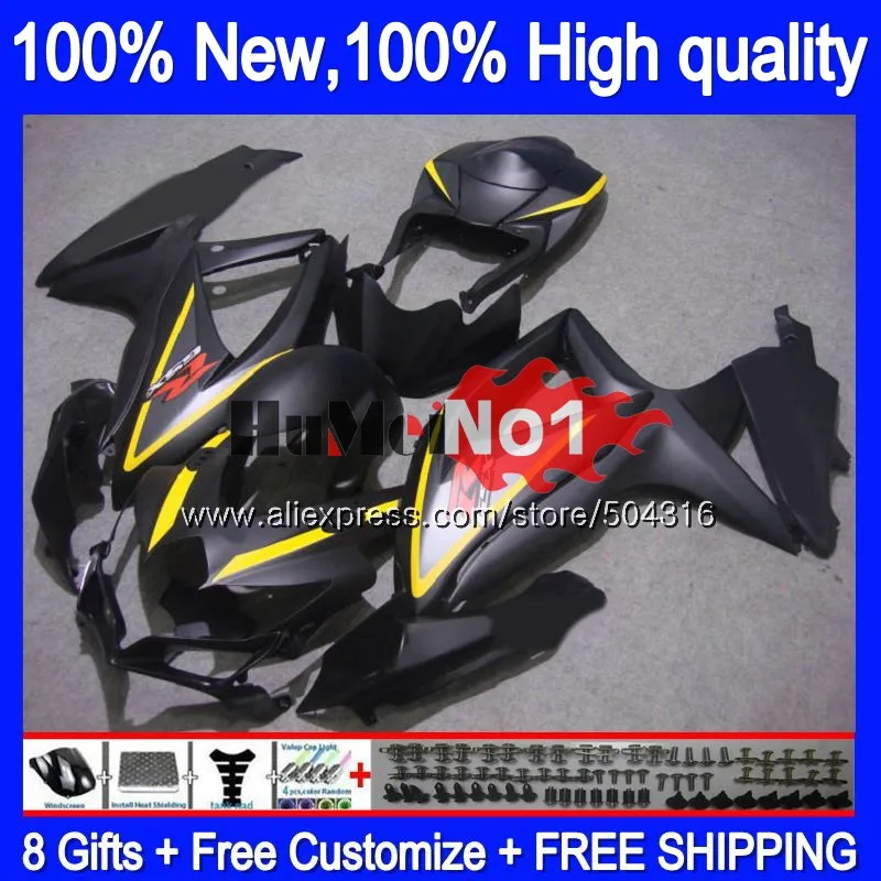 Корпус для SUZUKI GSXR-750 GSXR600 GSX-R750 2008 2009 2010 17MC. 82 GSXR-600 K8 GSXR750 GSXR 600 750 08 09 10 матовый черный обтекатель