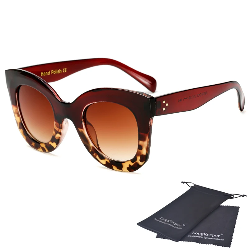 Кошачий глаз Винтажные Солнцезащитные очки женские Модные леопардовые оправа солнцезащитные очки сексуальные женские очки UV400 очки овальные очки AM6856 - Цвет линз: brown leopard
