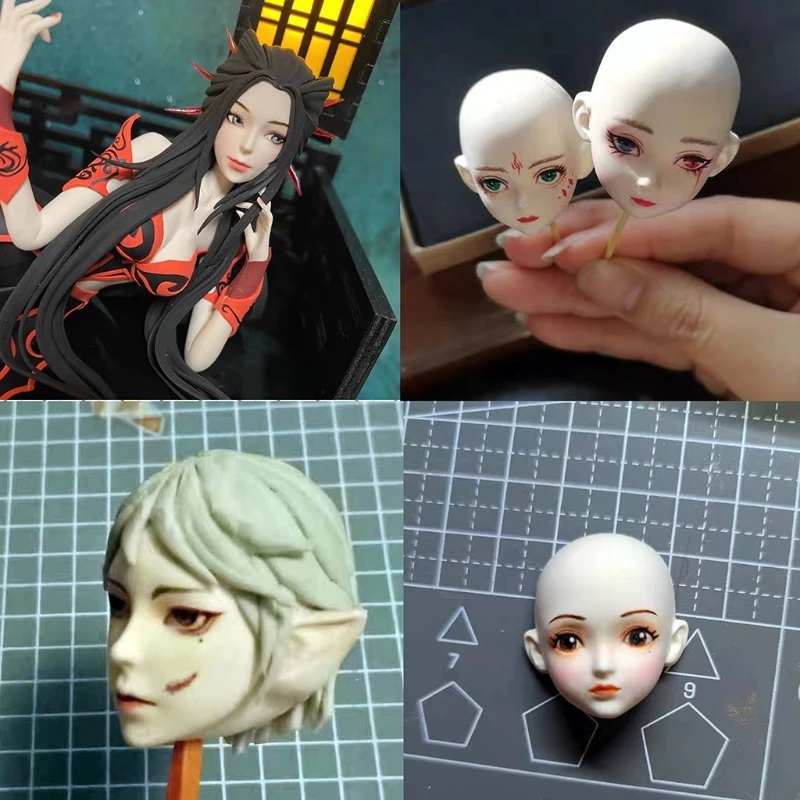 Clay Craft Tool Human Face 3D Doll Epoxy Resin Mold Aromatherapy Plaster Silicone Mould DIY Dolls Face Clay Chocolate Molds Baking Tools