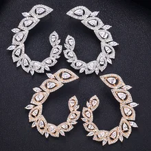 Janekelly новые огненные серьги-гвоздики круглой формы для женщин высокое качество циркония Хрустальный пирсинг серьги ювелирные изделия