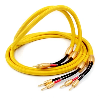 

hifi Accuphase One Number OFC pure copper audio speaker cable with 24K gold plated banana plug Japan amplifier amp Vinshle