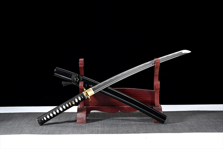 Samurai katana swords 1045 carbon steel blade sharp edge japanese katanas sword wooden sheath Guard ready hot props - Цвет: Wakizashi