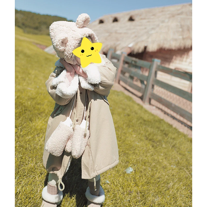 Пальто для девочек корейское хлопковое плотное пальто-ветровка из овечьей шерсти новая весенняя импортная детская одежда детская куртка
