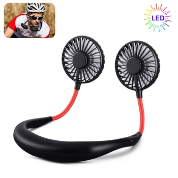 

2000 mAh USB Portable Fan Hands-free Neck Fan Hanging Rechargeable Mini Sports Fans 3 gears Air Conditioner Adjustable Home