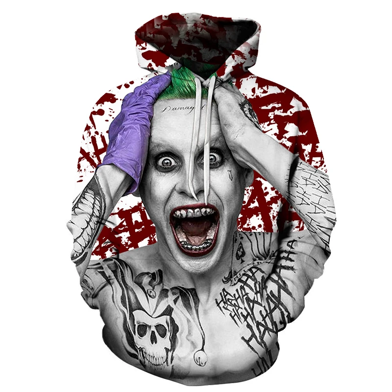 

Joker 3D Print Harley Quinn Hoodies Unisex Hip Hop Funny Autumn Streetwear Suicide Squad Hoodies Sweatshirt For Couples Clothes